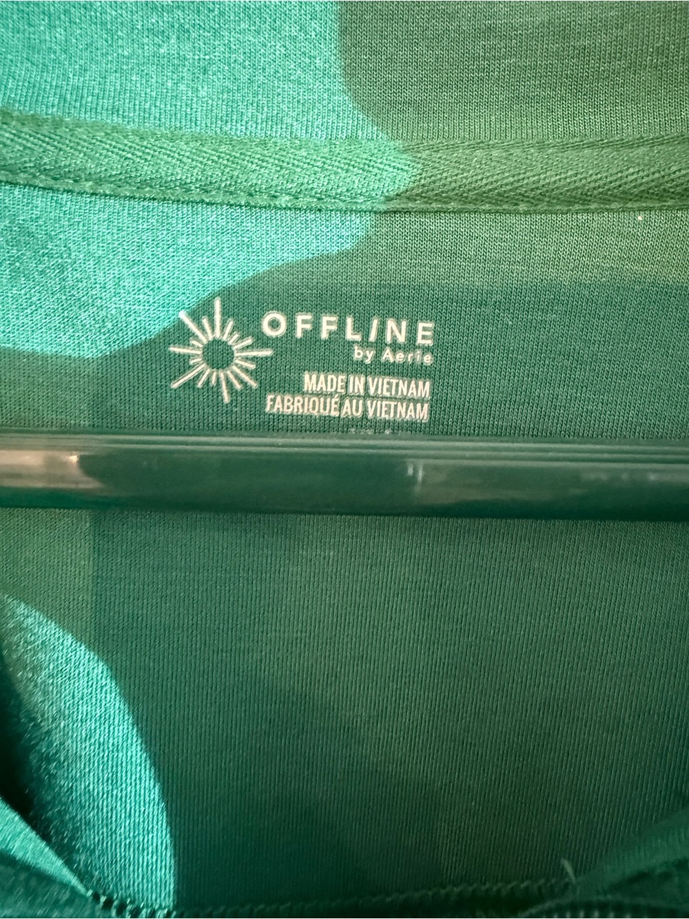 aerie Teal Half-Zip Pullover with White Piping - Picture 2 of 2